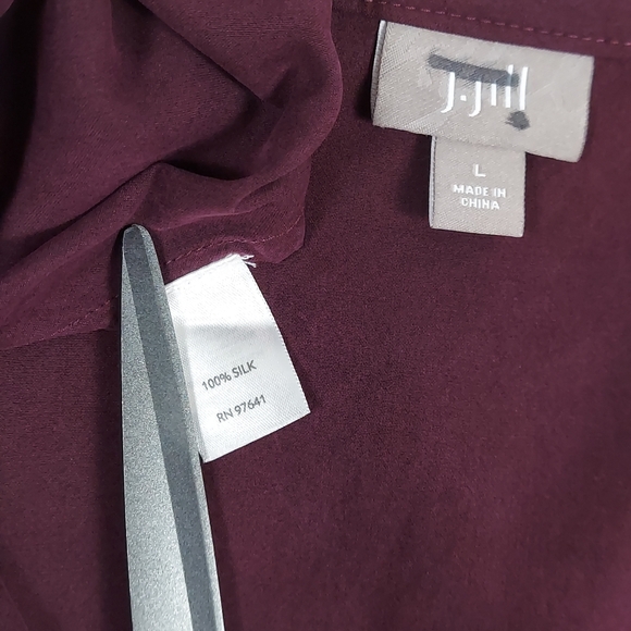 J. Jill Purple Button-Up Shirt Dress, Sz L - Picture 8 of 8